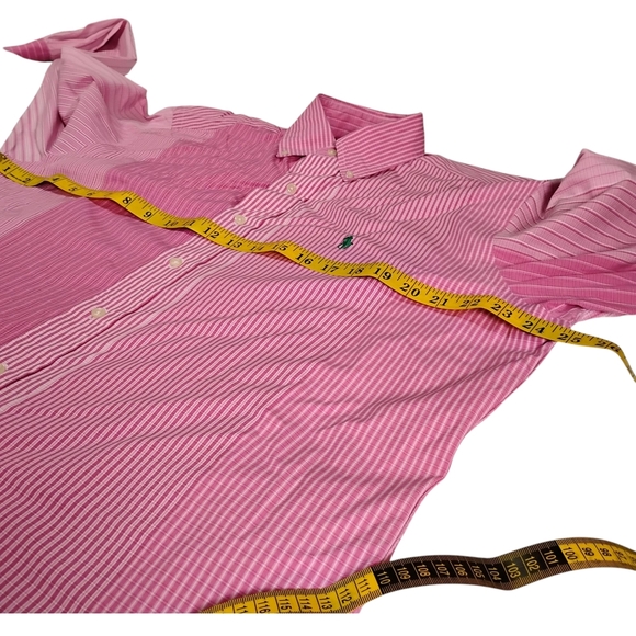 Ralph Lauren Pink and White Plaid Casual Button Down Shirt with Logo, 15 1/2 M - Picture 6 of 9